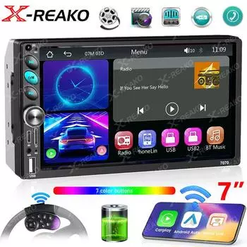 2 Din Автомагнитола Автомобильный Мультимедийный Плеер 7 Дюймов Аудио Стерео Радио MP5 Плеер Сенсорный Экран Mirror Link Bluetooth USB TF