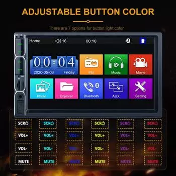 2 Din автомобильное радио 7 HD авторадио мультимедийный плеер 2DIN сенсорный экран авто аудио стерео MP5 Bluetooth USB TF FM камера 7013 178*100mm 7013 12LED