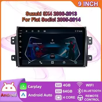 2 DIN автомобильный Android автомобильный радиоприемник мультимедийный видеоплеер для Suzuki SX4 2006-2013 Bluetooth Carplay автоматическая навигация GPS DSP 4 + 64 ГБ 2+32GB