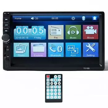 2 Din автомобильный радиоприемник 7 дюймов HD Автомагнитола Мультимедиа MP5 Плеер Стерео Bluetooth USB TF FM Toyota Honda или с камерой заднего вида чёрный