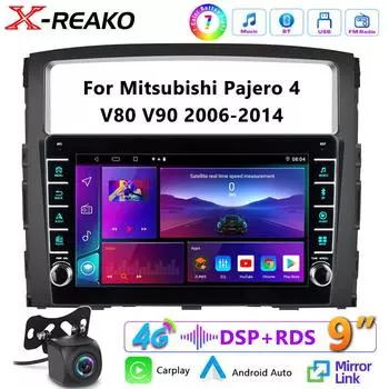 2 Din автомобильный радиоприемник Carplay Android Auto для Mitsubishi Pajero 4 V80 V90 2006 -2014 мультимедийный проигрыватель 4G 8-ядерный GPS стерео аудио головное устройство DSP 8 core 4GB+64GB