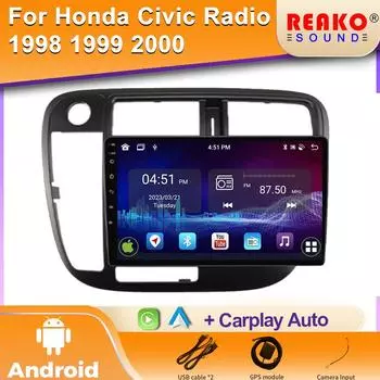 2 Din автомобильный радиоприемник для Honda Civic 2000 - 2006 Android автомобильный стерео мультимедийный проигрыватель навигация WIFI GPS аудио автомагнитола головное устройство 4 core 1GB+32GB carplay