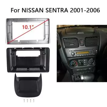 2 Din автомобильный радиоприемник Fascia для NISSAN Sentra 2001-2006 Авто Стерео Аудио Плеер DVD Панель Комплект Рамка Центральная Консоль Держатель 10.1 inch белый