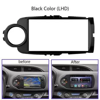 2 Din автомобильный радиоприемник Fascia для Toyota Yaris 2012-2017 Авто Стерео Аудио Плеер DVD Панель Комплект Рамка Центральная Консоль Держатель чёрный