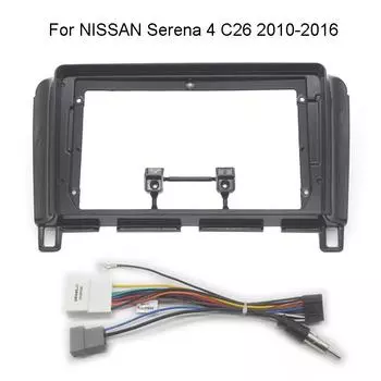2 Din автомобильный радиоприемник Fascia для Nissan Serena 4 C26 2010-2016 Авто Стерео Аудио DVD Плеер Панель Комплект Рамка Центральная Консоль Держатель чёрный