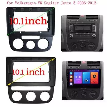 2 Din автомобильный радиоприемник Fascia подходит для Volkswagen VW Sagitar Jetta 5 2006-2012 монтаж приборной панели отделка рамки стерео комплект