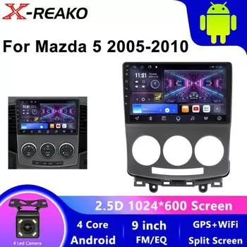 2 Din автомобильный радиоприемник мультимедиа видеоплеер для Mazda 5 Mazda 5 2005-2010 навигация GPS головное устройство Carplay Wifi DSP Android 13 4 core 1GB+32GB carplay