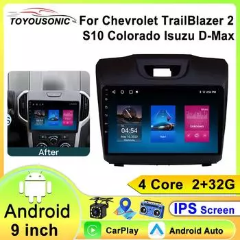 2 din стереосистема для Isuzu Dmax Chevrolet Trailblazer S10 беспроводной Carplay Android авто радио мультимедиа видео плеер 4 core 1GB+32GB carplay