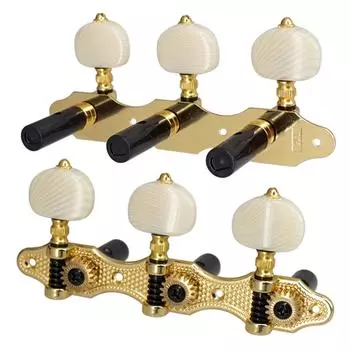 2 доски для настройки классической гитары Колки для настройки акустической гитары 1:18 Ключ для настройки 3 Левый 3 Правый Замена ручек гитары золотой