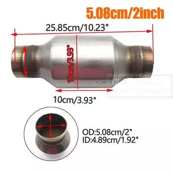 2 дюйма / 2,5 дюйма EURO 1 400 cpsi высокопоточный гоночный каталитический нейтрализатор с керамическим субстратом катализатора общая длина 25,8 см