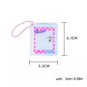 2-дюймовый 16-карманный небольшой фотоальбом, мини-книга для сбора фотографий, держатель для фотокарточек с брелком, самодельный ПВХ, портативный карманный альбом as the picture