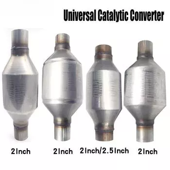 2-дюймовый/2,5-дюймовый выход 400 ячеек керамический сердечник высокопоточный круглый катализатор универсальный каталитический нейтрализатор керамический фильтр из нержавеющей стали