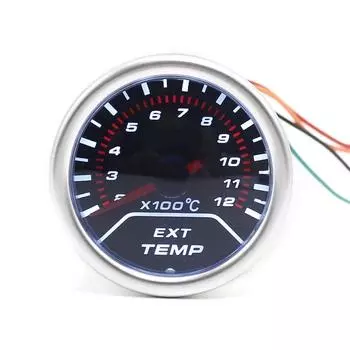 2 Дюймовый 52ММ Датчик Температуры Выхлопных Газов Дымчатое Стекло Авто Автомобиль Светодиодный Датчик EGT Метр Стрелочный Датчик