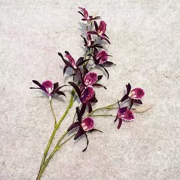 2 Fork Artificial Dendrobium Branch Real Touch Fake Flowers Office Desktop Decoration