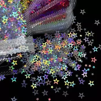 2 г/пакет, голограмма, смешанный Holloway, пентакль, блестки для ногтей, вспышка, ПЭТ, блестки в форме чешуек для гелевых ногтей, аксессуары для украшения ногтей своими руками