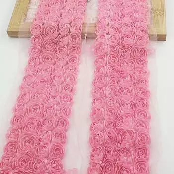 2 года/лот 7 см шикарный цветочный узор в горошек шифон розетки кружево для маленьких девочек платье одежда комбинезон отделка швейные принадлежности 2 Yards&7cm