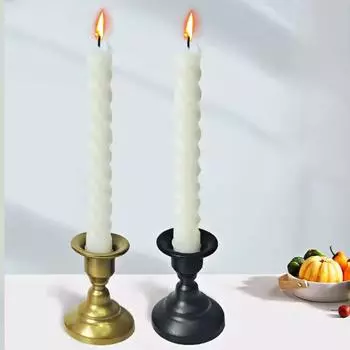 2-головая подставка для свечей DIY художественный подсвечник подсвечник ретро металлические подсвечники для домашнего декора свадебная лента подсвечник украшение праздничные подарки Black