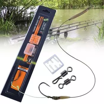 2 группы рыболовных снастей с подвижным соединителем, рыболовный крючок, леска, групповой крючок для ловли карпа
