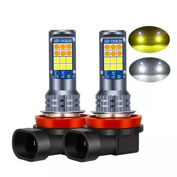 2 H8 H9 LED H11 9005 HB3 9006 HB4 автомобильные светодиодные противотуманные фары CSP 3000K6000K желтые белые автомобильные противотуманные фары дневные ходовые огни H1 белый/жёлтый