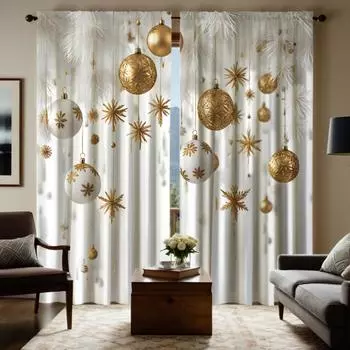 2-х компонентный HD цифровой белый галстук перо воздушный шар латте декоративная занавеска украшение дома стиль украшение гостиная спальня штанга c W52H63inchW132H160cm