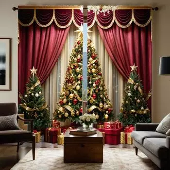 2-х компонентный HD цифровой красный галстук французская атмосфера рококо роскошные шторы украшение дома стиль украшения гостиной спальни штанга c W52H63inchW132H160cm
