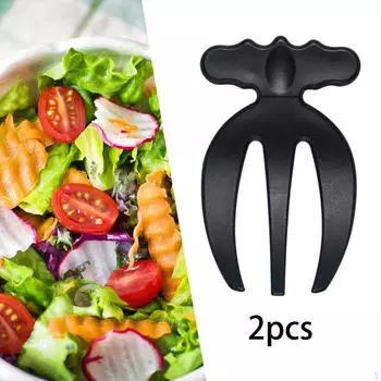 2-х предметный инструмент для салата, щипцы для кухни, многофункциональный миксер, тоссер чёрный