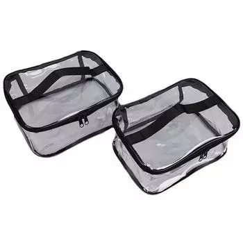 2 х прозрачная дорожная сумка для туалетных принадлежностей, косметичка для туалетных принадлежностей, органайзер для жидкостей, макияжа 2 PCS чистый