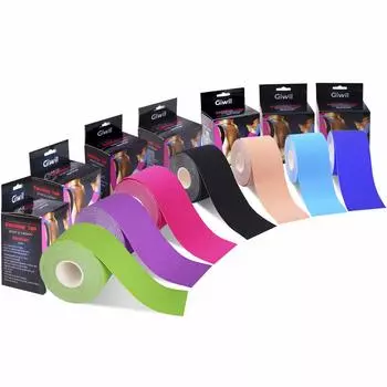 2-х слойная лента для тейпирования Giwil Kinesio Tape поддерживает мышцы и суставы Высокая эластичность Устойчивость к поту Повышает производительность Зеленый 50 мм x 5,0 м зелёный