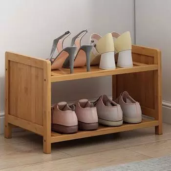 2-х уровневая небольшая полка для обуви, органайзер с гладкими краями без заусенцев, простая сборка, подставка для обуви в прихожую Dual Layer