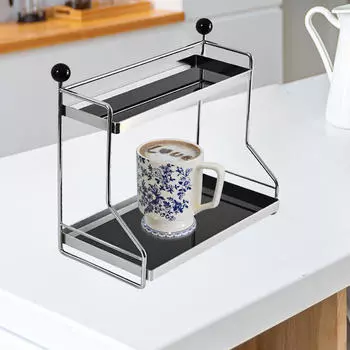 2-х уровневая стойка для хранения подстаканников для кофе, полка для косметики, современные чашки, кружки для Black