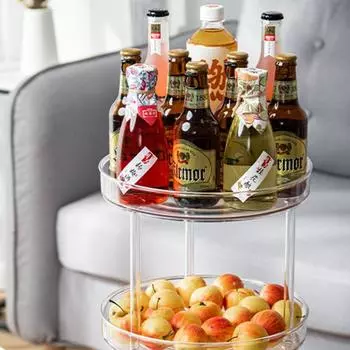 2-х уровневая вращающаяся на 360 градусов круглая полка для хранения специй Lazy Susan держатель банок полка для кладовой чистый
