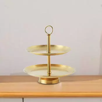 2-х уровневая золотая подставка для кексов, поднос для сухофруктов, прочное основание, легкий органайзер для мелочей, сервировка Small
