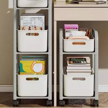 2-х уровневые тележки на колесах, тележки под столом, мобильная тележка для книг, многофункциональные тележки для школьных ранцев