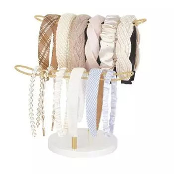 2-х уровневый держатель для повязок на голову, органайзер, Т-образный металлический держатель с круглым основанием, вешалка для хранения повязок на голову