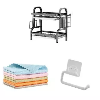 2-х уровневый держатель для разделочной доски, большой вместительный держатель для кухонных принадлежностей для кухонной столешницы