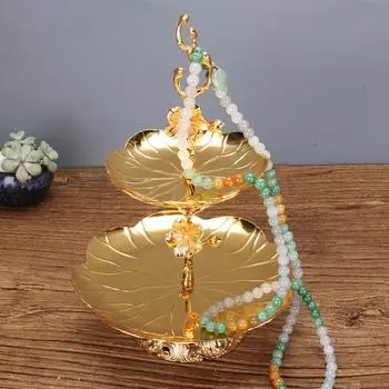 2-х уровневый поднос для кексов, металлические держатели для фруктовых десертов для чаепития, рождественского свадебного декора CHINA золотой