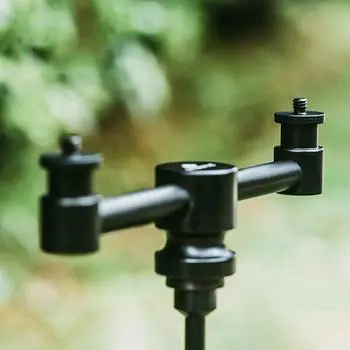 2-Head Butane Gas Adapter Camping Lamp Stand Aluminum Alloy Flat Gas Tank Connection Lantern Bracket for Outdoor Camping чёрный