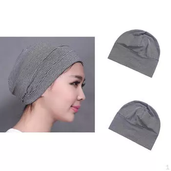 2 хлопковых нашивки для ночного сна унисекс для взрослых, однотонная шапка для сна