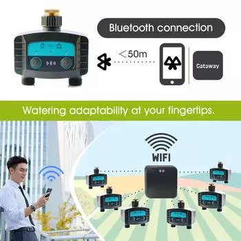 2-ходовой интеллектуальный таймер подачи воды, совместимый с WiFi/Bluetooth, электромагнитный клапан для полива сада, беспроводной пульт дистанционного управления поливом для телефона
