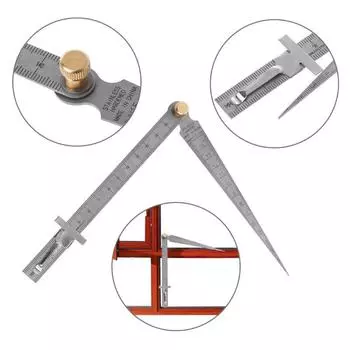 2 In1 метрический конус из нержавеющей стали, сварочный щуп, измеритель глубины, линейка, отверстие 1pcs