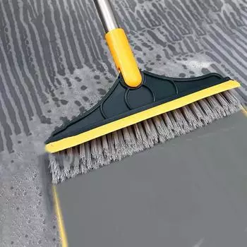 2 in 1 Adjustable V-Shape Cleaning Brush Floor Scrub Magic Broom With Long Handle and Squeegee Bathroom Tile Window Clean Tools S