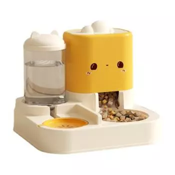 2-In-1 Automatic Cat Food Feeder Water Dispenser Multi-purpose Indoor Small Cats Dogs Puppies Food Water Feeding Bowl Pet Supplies