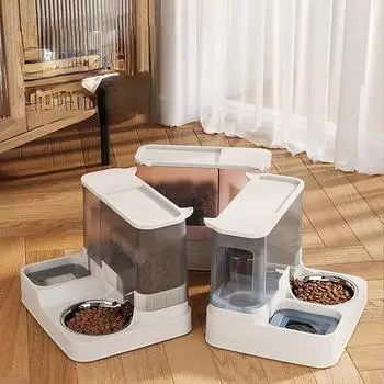 2-in-1 Automatic Pet Gravity Feeder: Keep Your Cat & Dog Fed & Hydrated! розовый