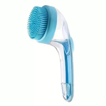 2-In-1 Dog Shampoo Brushs Silicone Dog Bath Brushes Pet Baths Brush for Dogs Dogs Washing Brushs with Soap Dispenser Pets Shower Cleaning Brushes