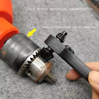2-In-1 Electric Drill Chuck Key Wrench with Ratchet Effortless Disassembly Labor Saving Accessory for Enhanced Drilling чёрный