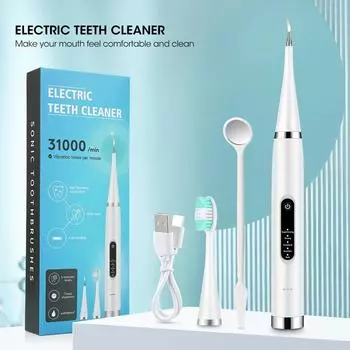 2 in 1 Electric Toothbrush Sonic Cleaner Tartar Remover USB Rechargeable Smart Vibrating Toothbrush Adult Household Oral Care