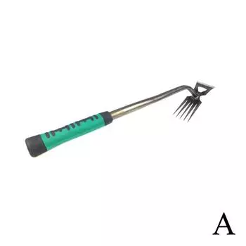2-In-1 Garden Rake And Weed Puller Shovel Manual Rooting Tool With 5/6/11 Tooth Options For Weeding And Gardening Soil Loosening