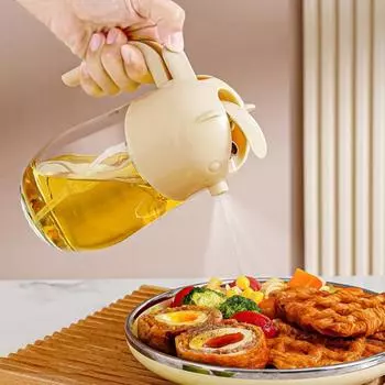 Стеклянный распылитель масла 2-в-1, бутылка с оливковым маслом пищевого качества для кухни, термостойкая бутылка с распылителем масла Mister для приготовления пищи, фритюрница, жарка барбекю зелёный
