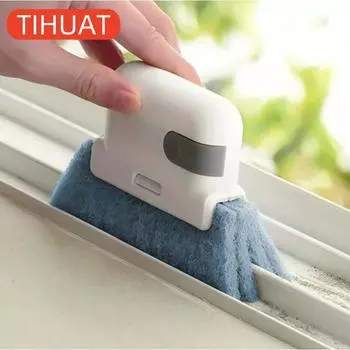 2 In 1 Groove Cleaning Tool Window Frame Door Groove Cleaning Brush Sliding Door Track Cleaning Tools Handheld Crevice Cleaner серый