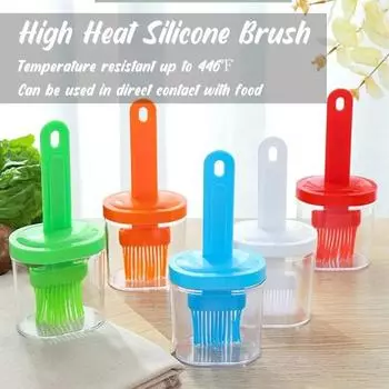 2 in 1 Heat Resistant Silicone Brush Oil Brush Silicone Basting Pastry Brush Silicone Grill Oil Bottle with Brushes Kitchen Tool зелёный